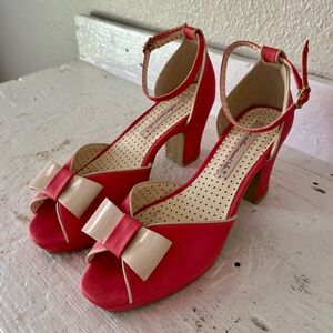 Elegant Coral and Cream Women's Heels